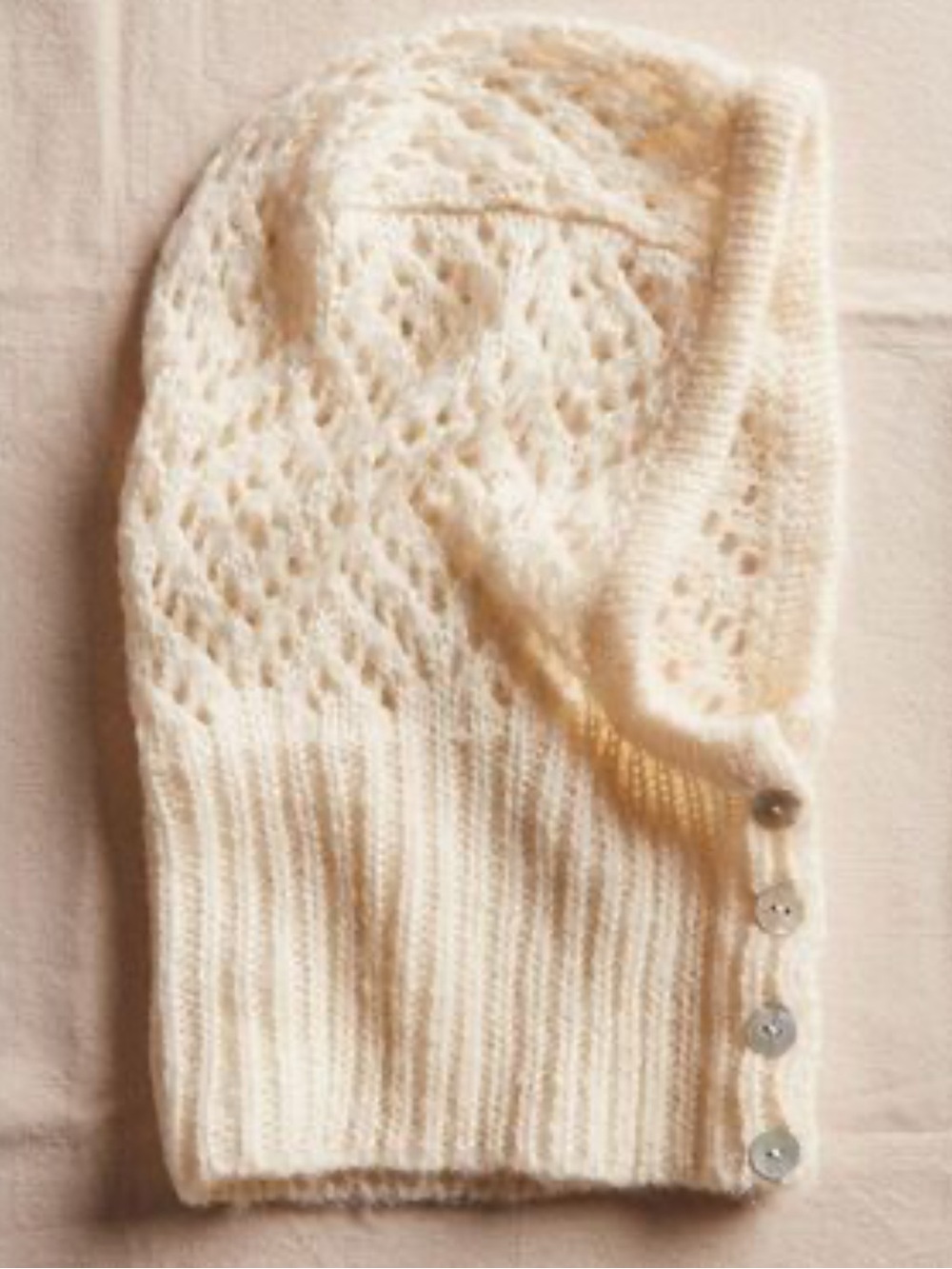 Free People Cozy Pointelle Balaclava in Ivory | NWT
